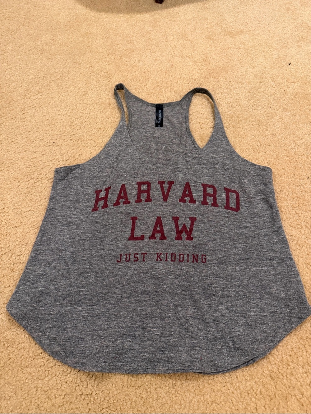 Harvard Law just kidding Racerback Tank Top